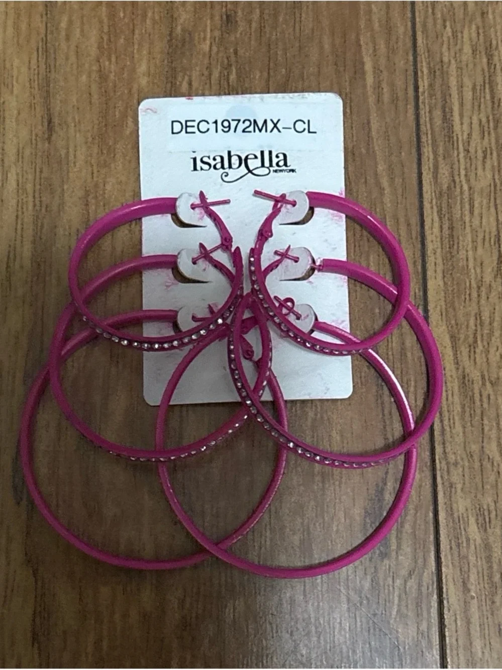 Isabella Hot Pink Hoop Earring Set